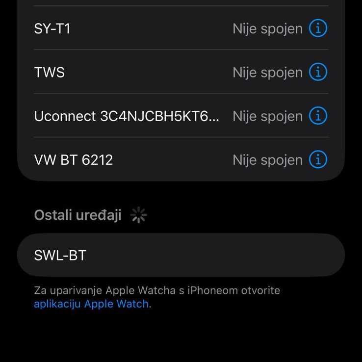 Postavke bluetooth opcije na mobitelu