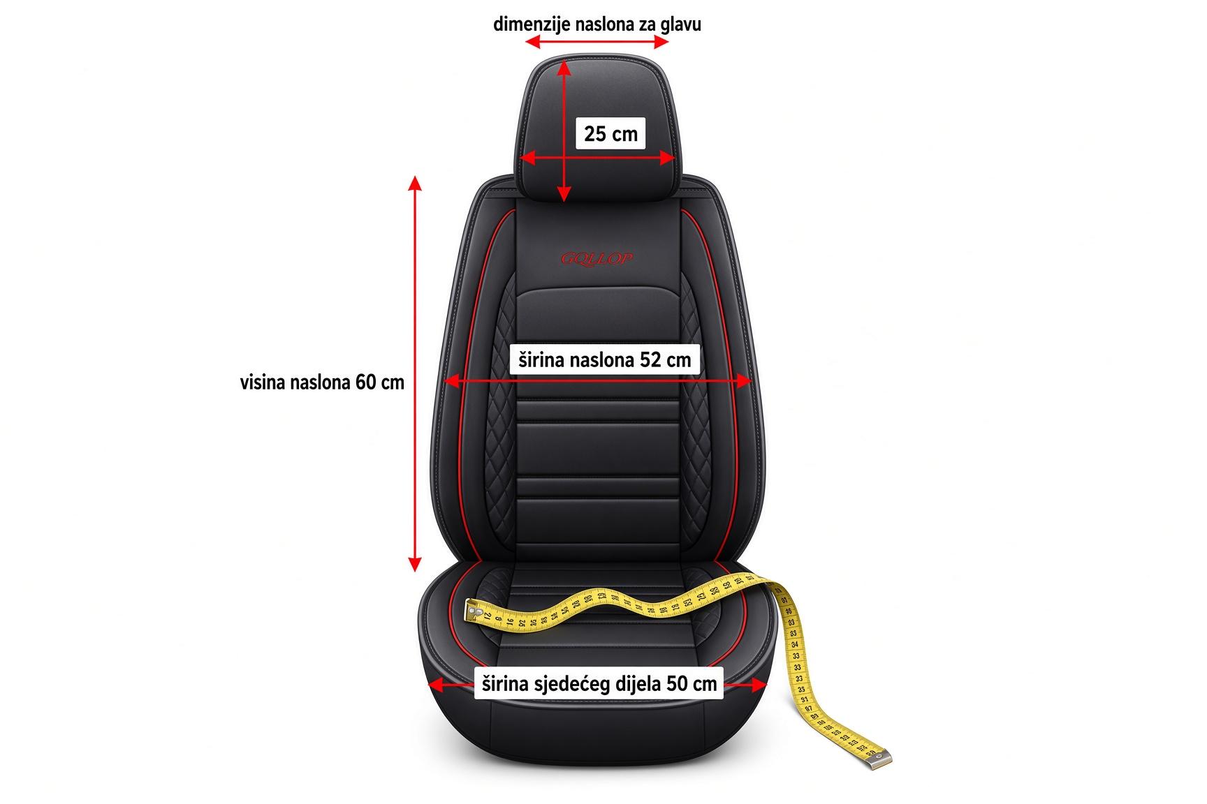 Dimenzija auto navlaka